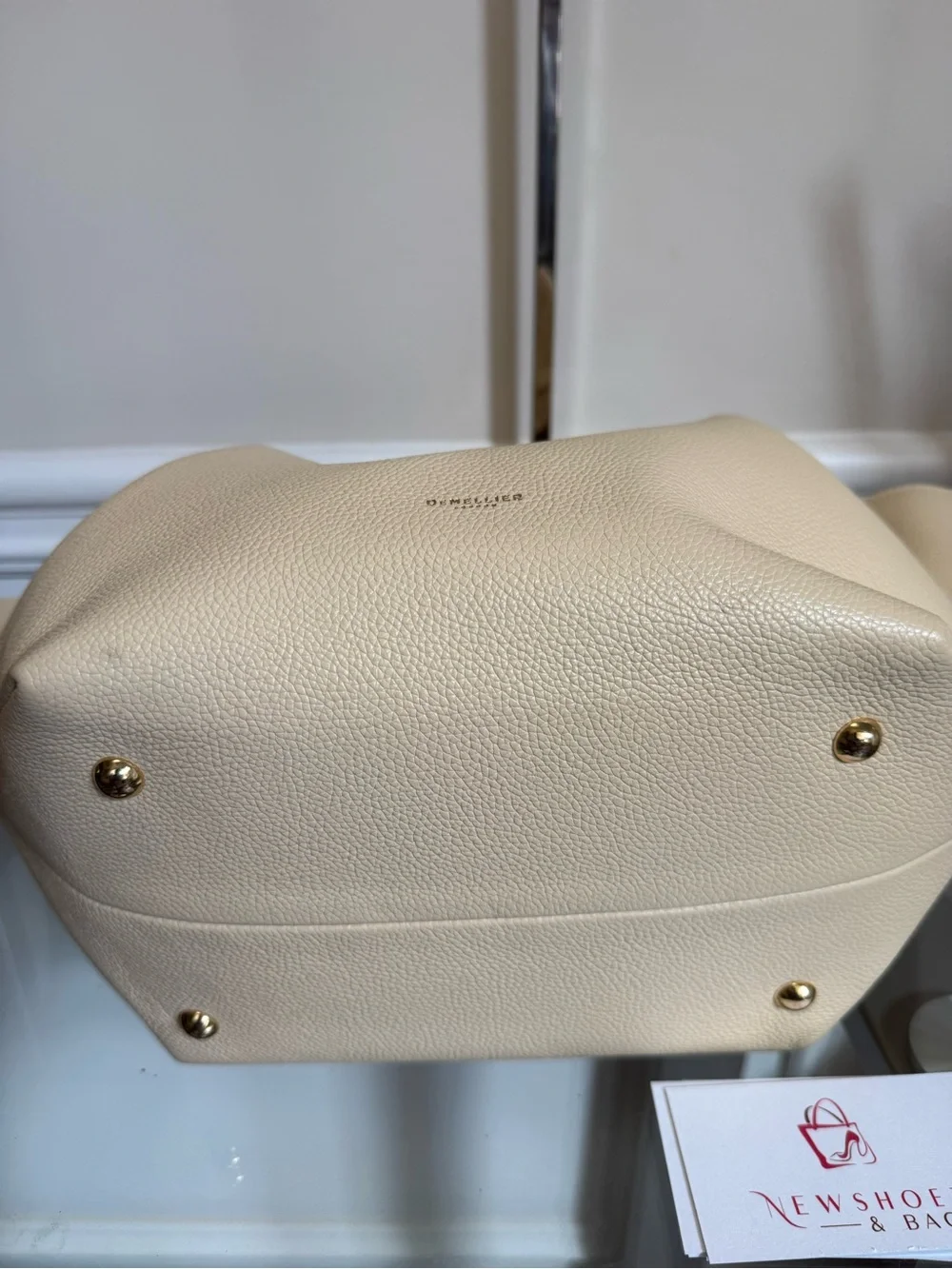 DeMellier Pale Yellow Leather Tote with Gold Hardware